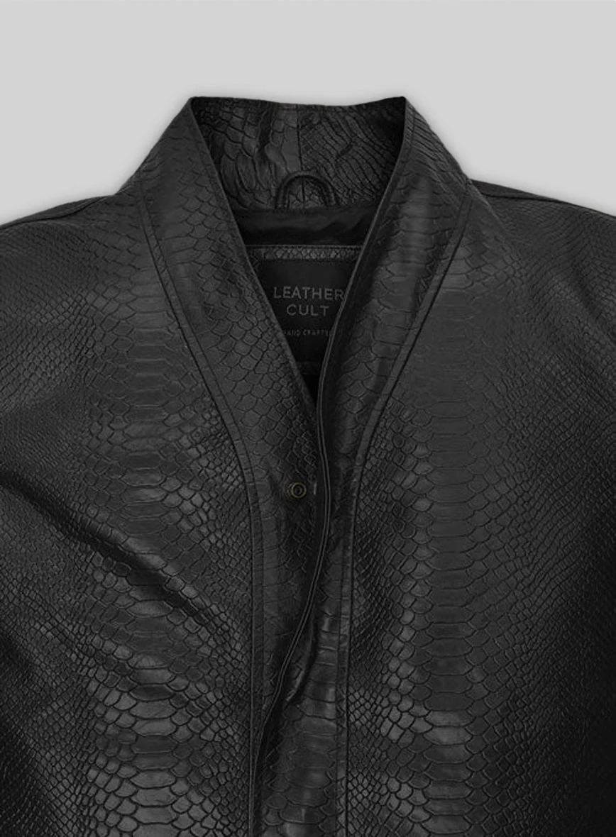 Black Python Kanye West Leather Shirt - Image 3