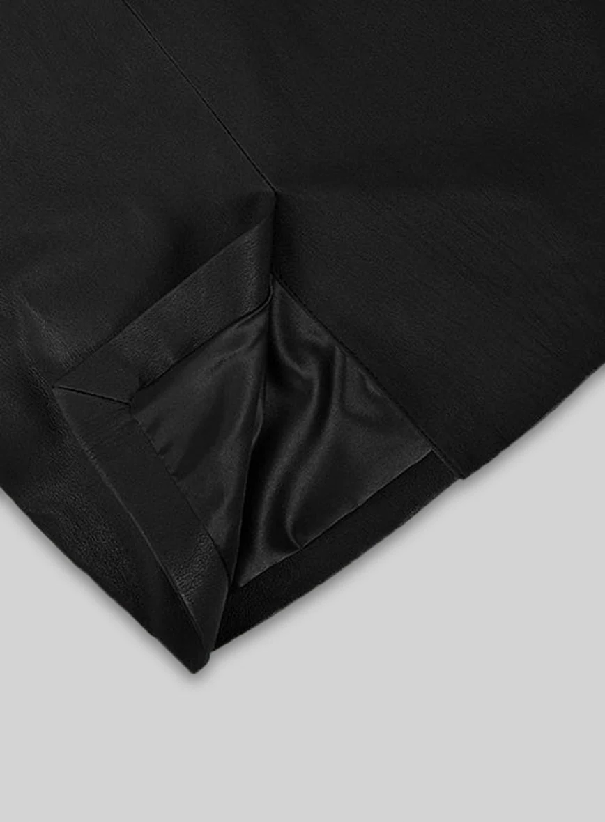 Black Stretch Amanda Holden Leather Skirt - Image 3
