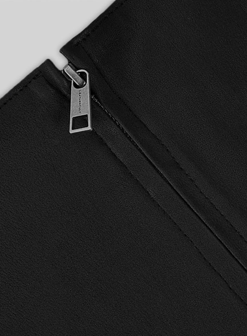 Black Stretch Amanda Holden Leather Skirt - Image 4