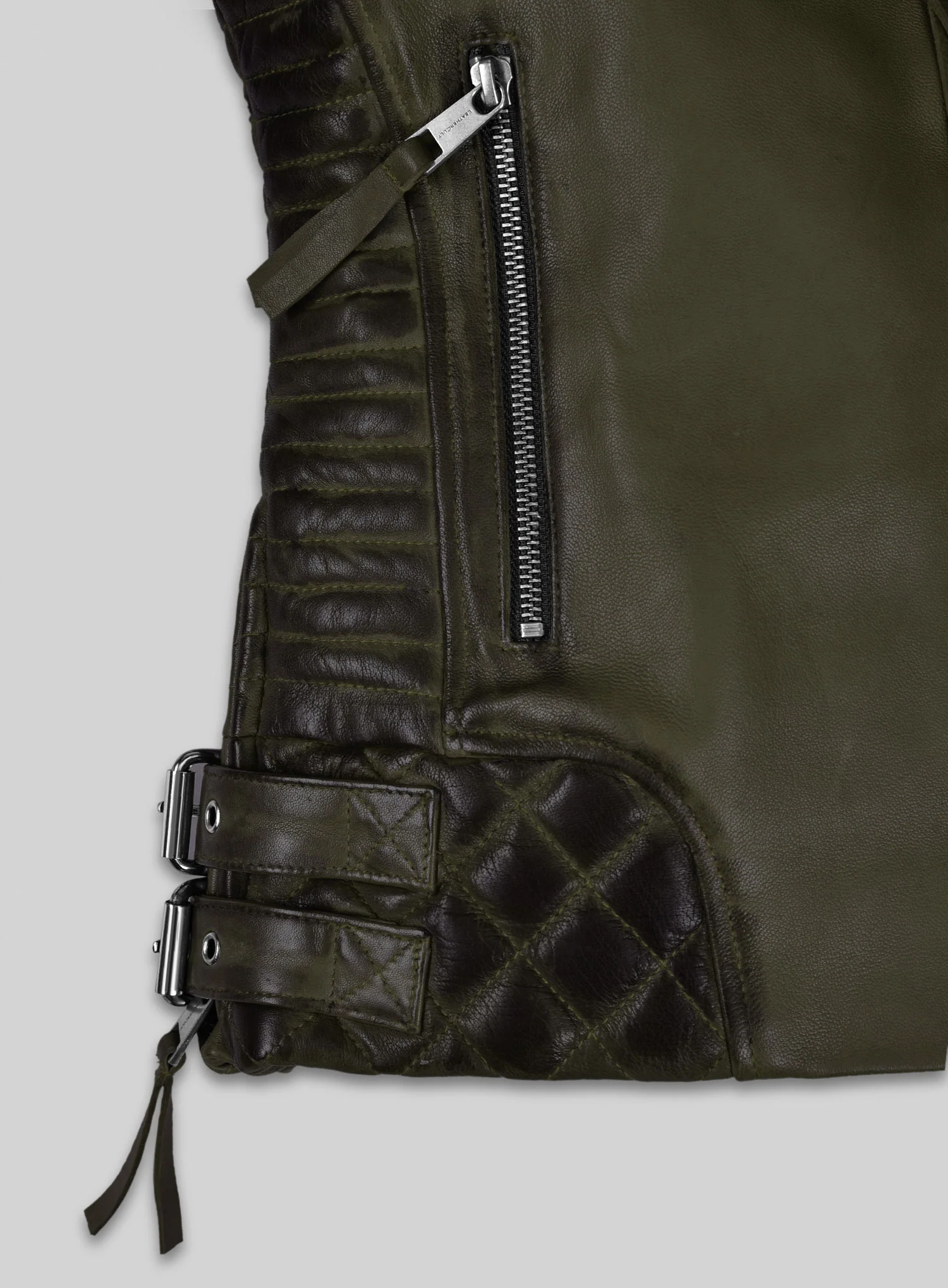 Charlotte Burnt Olive Leather Jacket - Image 3