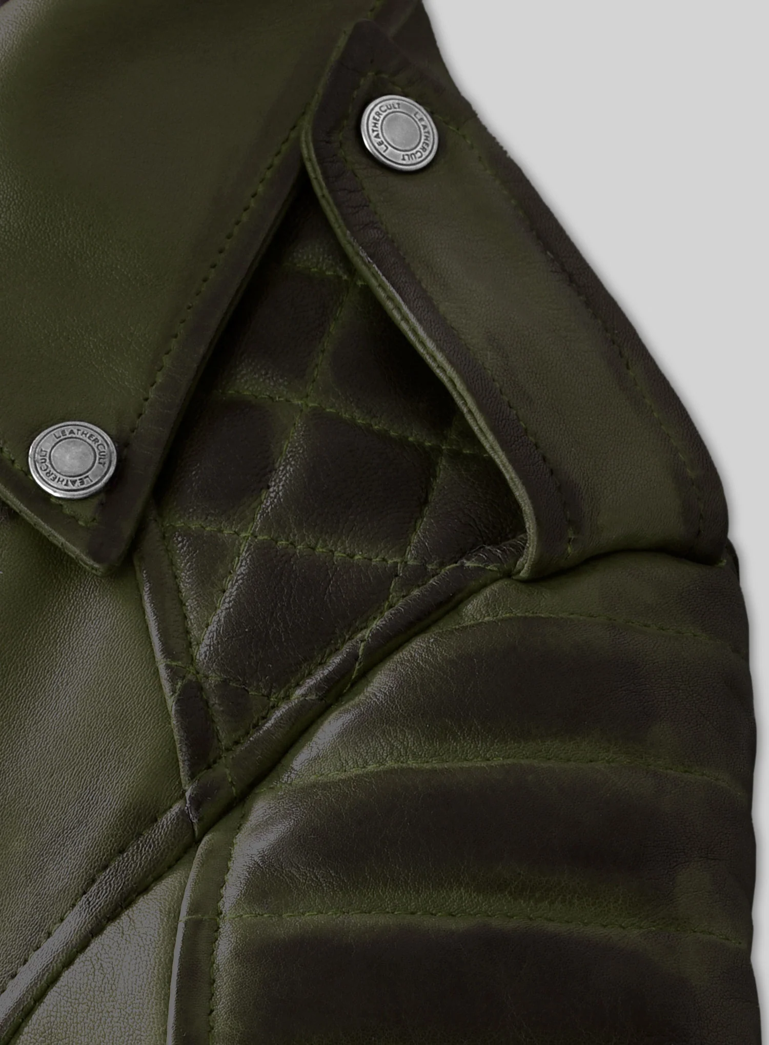 Charlotte Burnt Olive Leather Jacket - Image 4