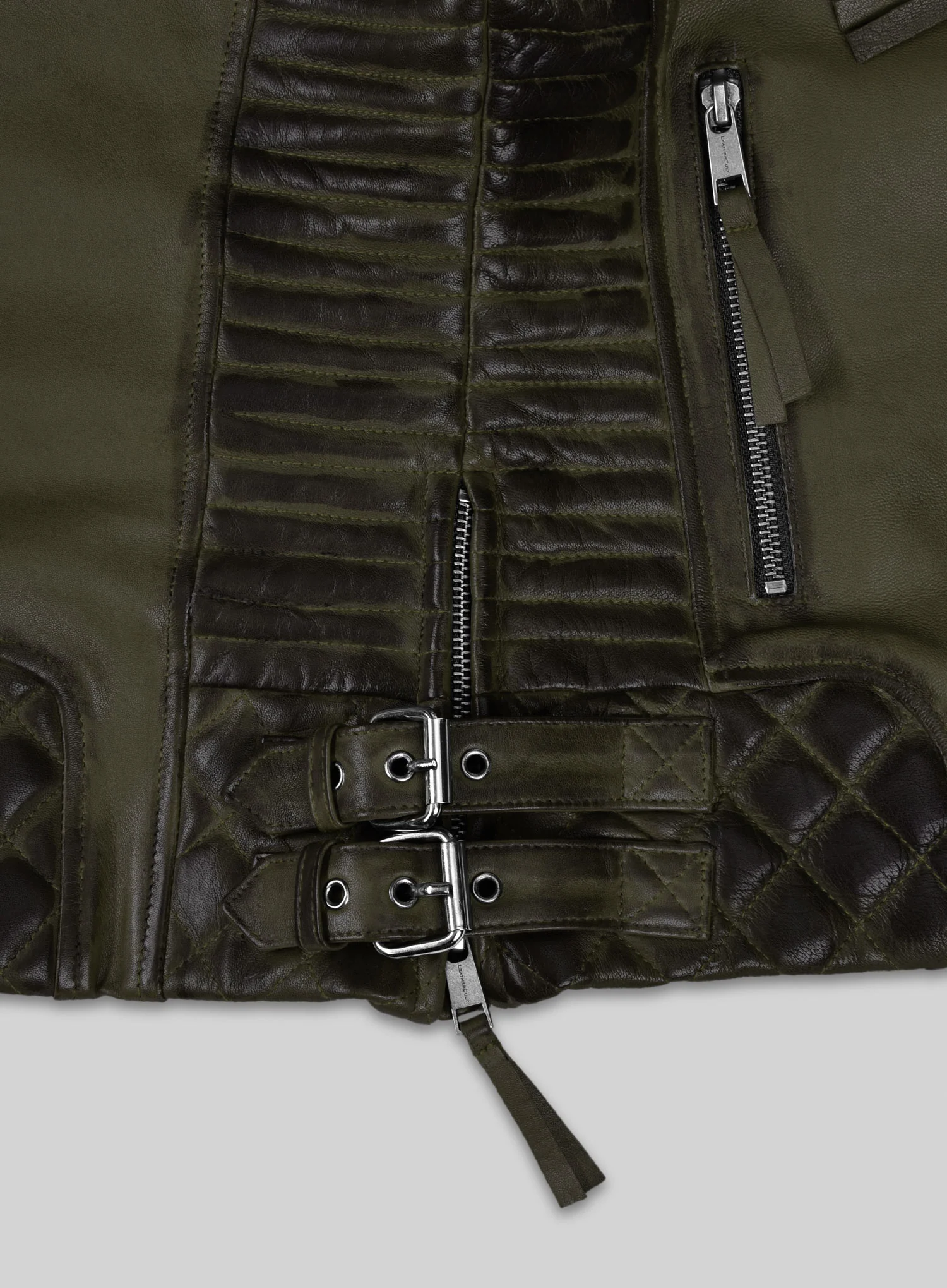 Charlotte Burnt Olive Leather Jacket - Image 5