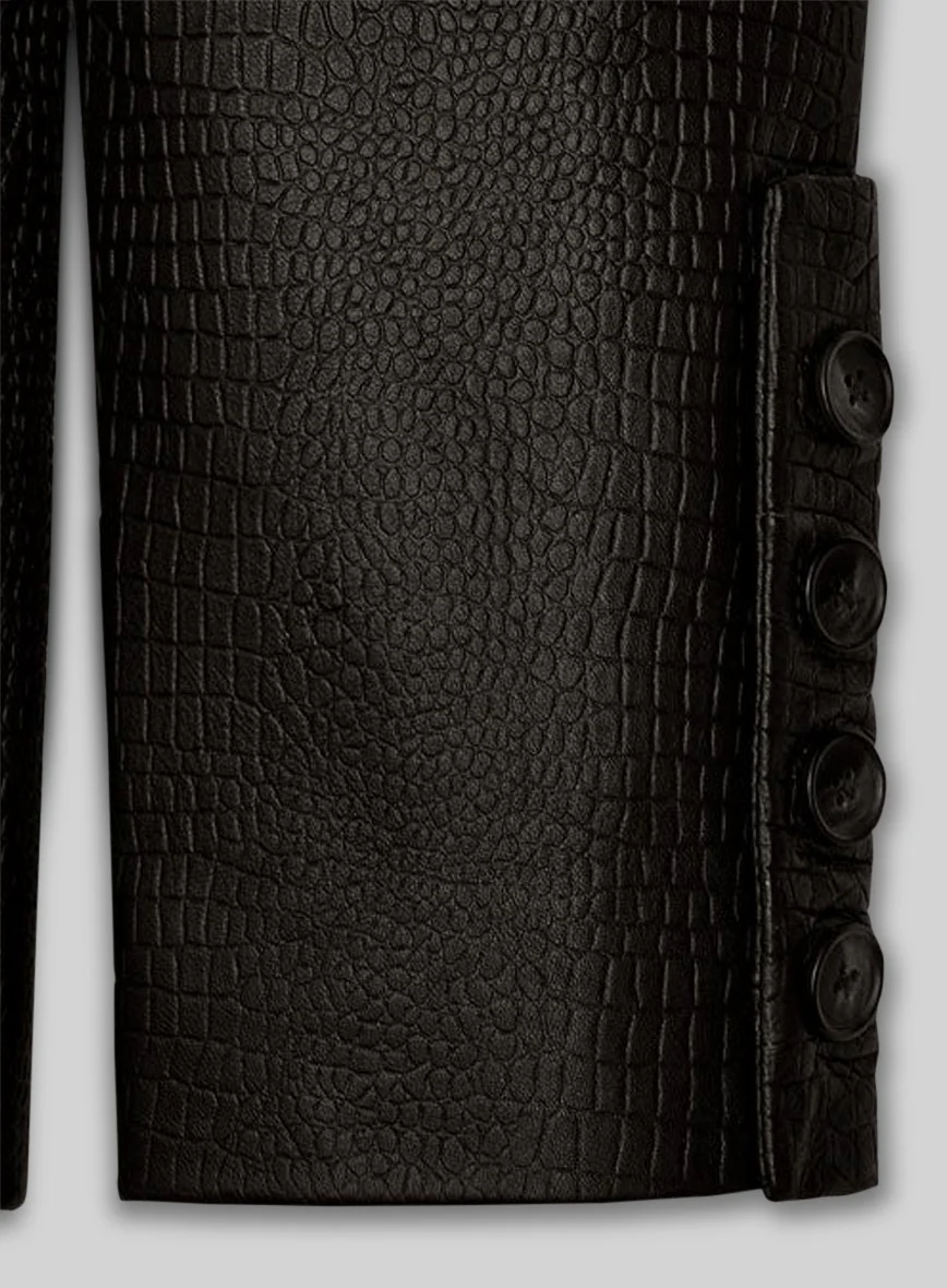 Crocodile Dark Brown Hyde Leather Pants - Image 3