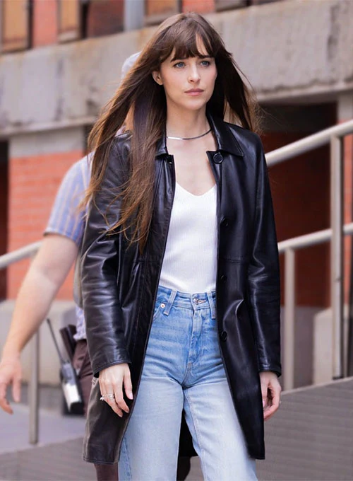 Dakota Johnson Materialists Leather Long Coat - Image 4
