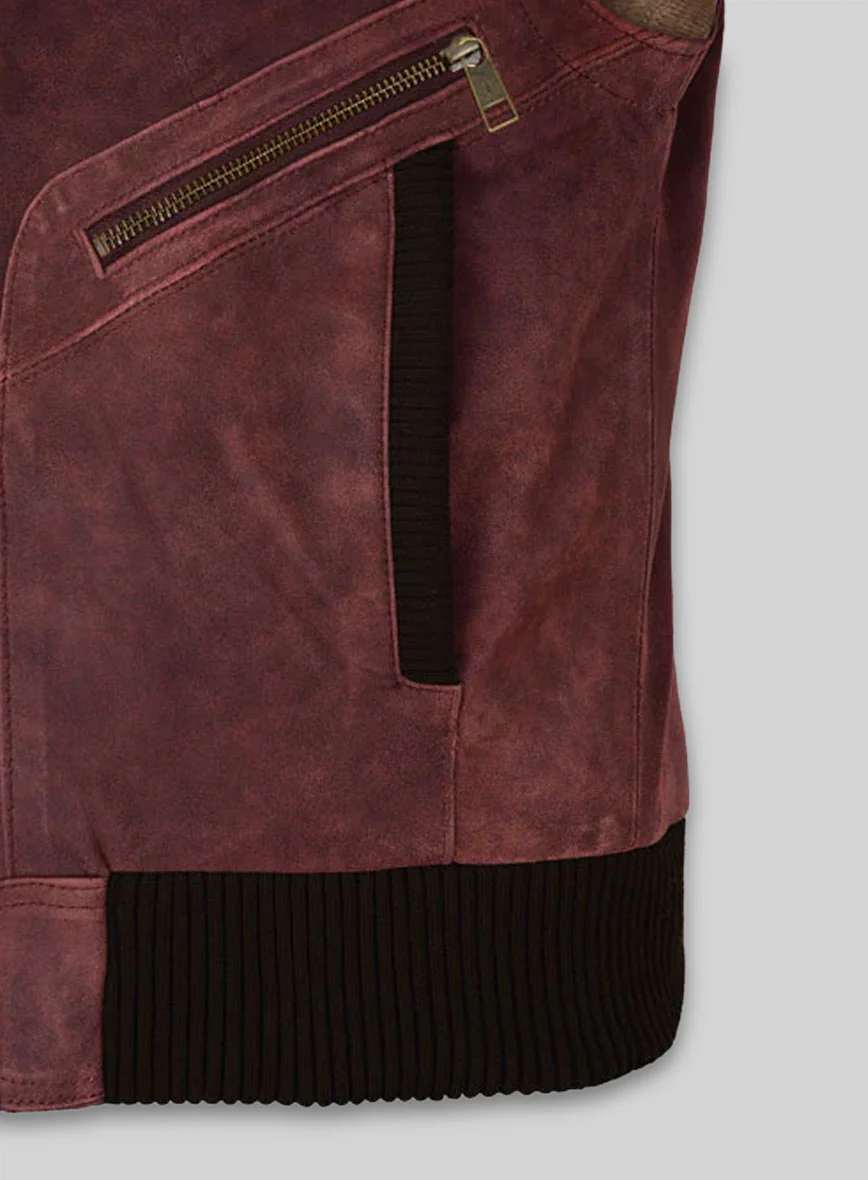 Dark Vintage Red Leather Biker Vest # 314 - Image 4