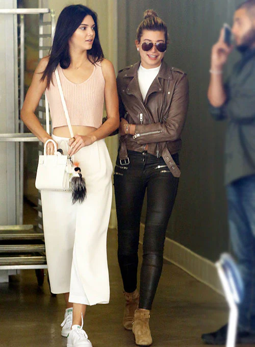 Hailey Baldwin Bieber Leather Pants - Image 3