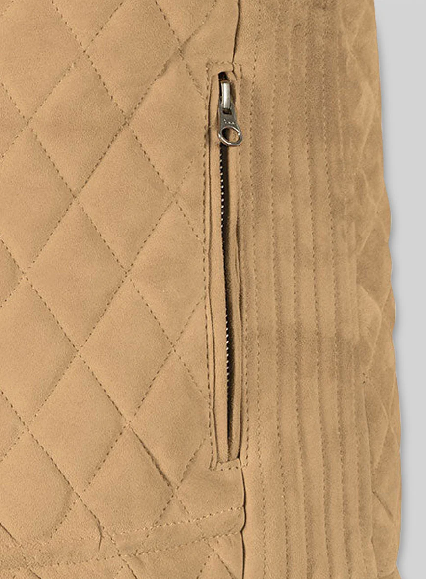 Latte Beige Suede Leather Vest # 324 - Image 3