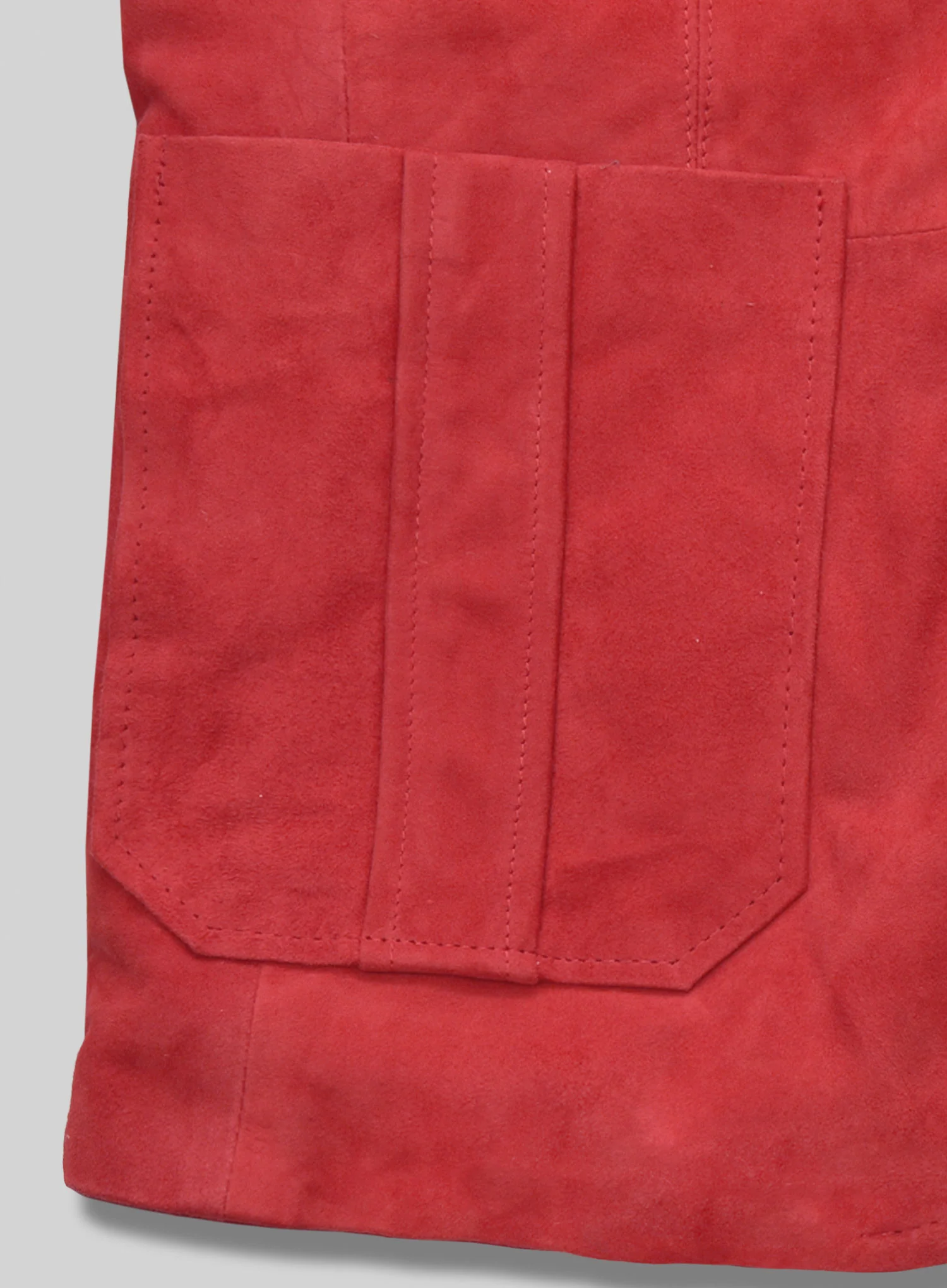 Lava Red Suede Leather Blazer - # 125 - Image 6