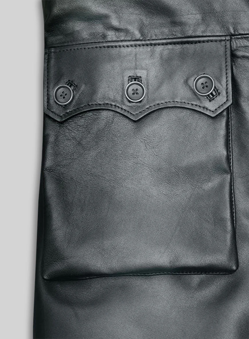 Metallic Lurex Gray Tom Hardy Trench Coat - Image 3