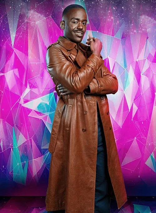 Ncuti Gatwa Doctor Who Leather Long Coat - Image 3