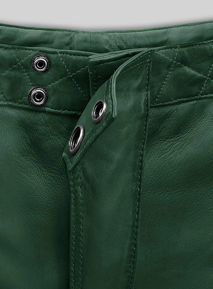 Outlaw Burnt Green Leather Pants - Image 3