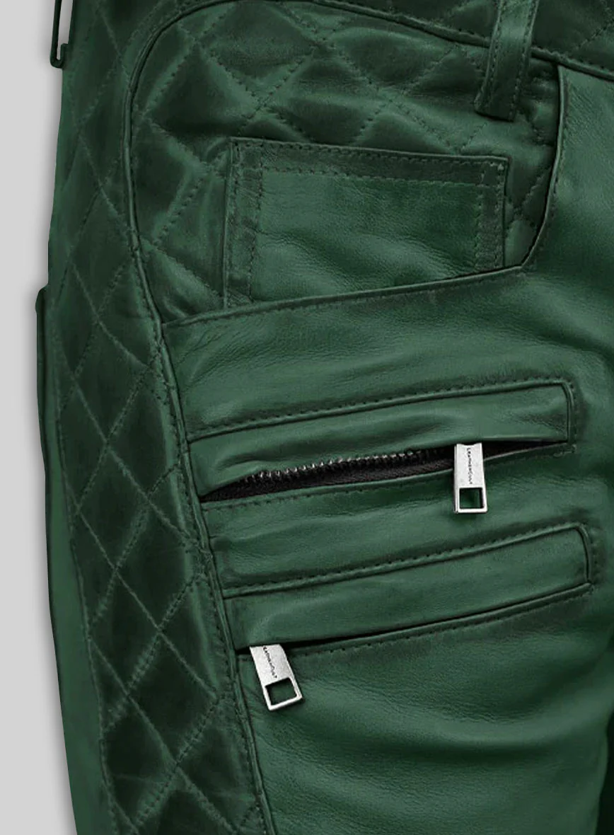 Outlaw Burnt Green Leather Pants - Image 4