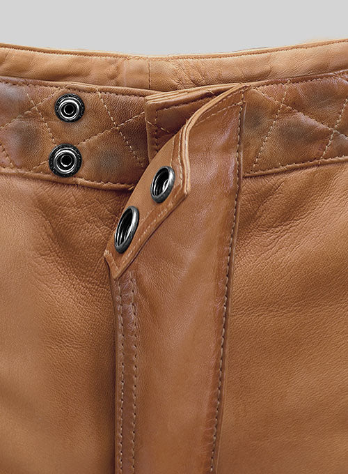 Outlaw Burnt Tan Leather Pants - Image 3