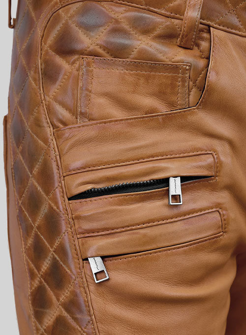 Outlaw Burnt Tan Leather Pants - Image 4