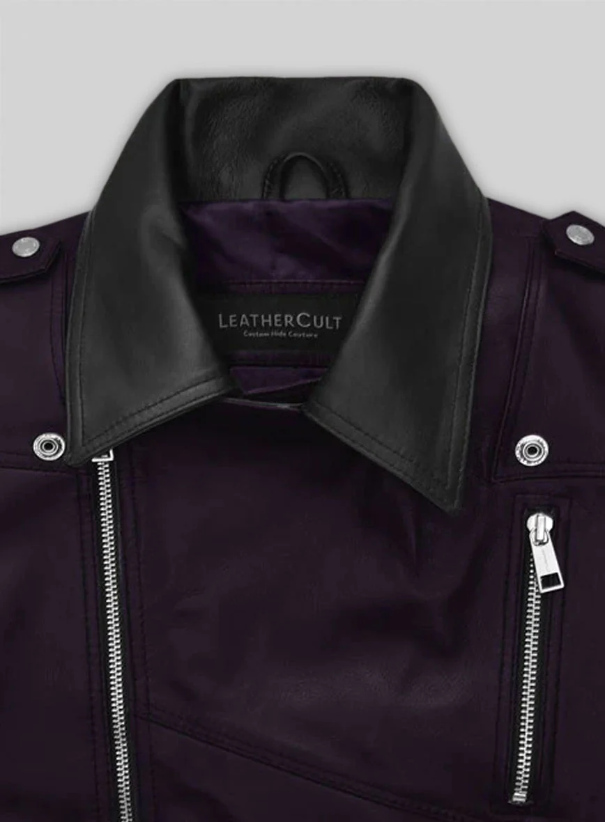 Purple Leather Vest # 336 - Image 3