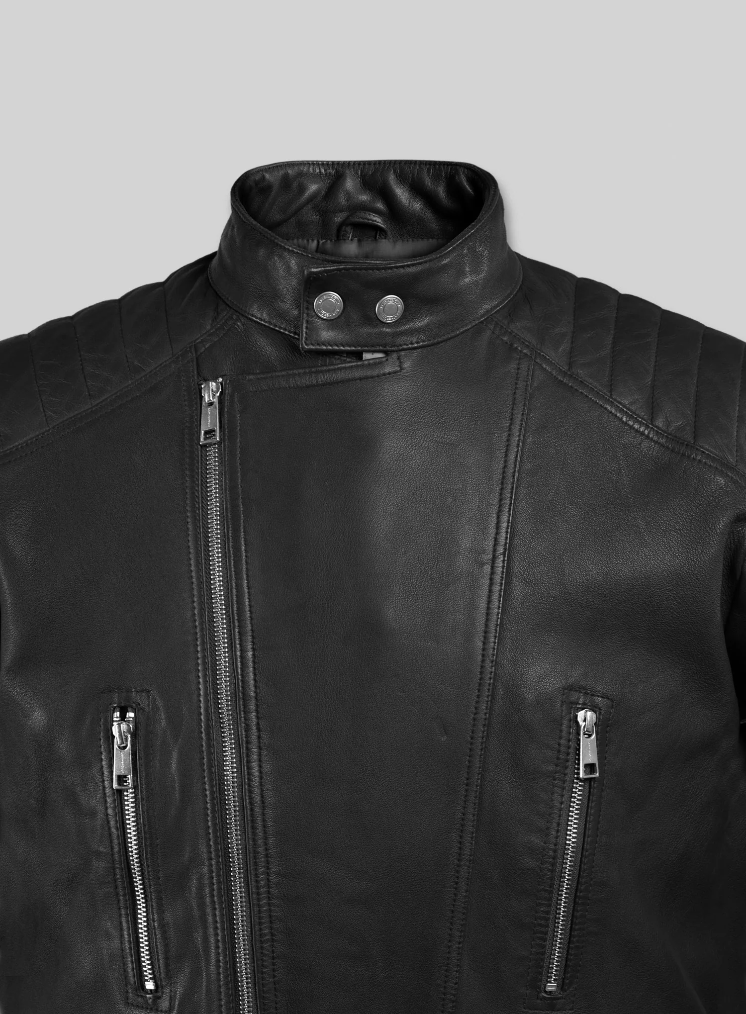 Shotgun Black Moto Leather Jacket - Image 4