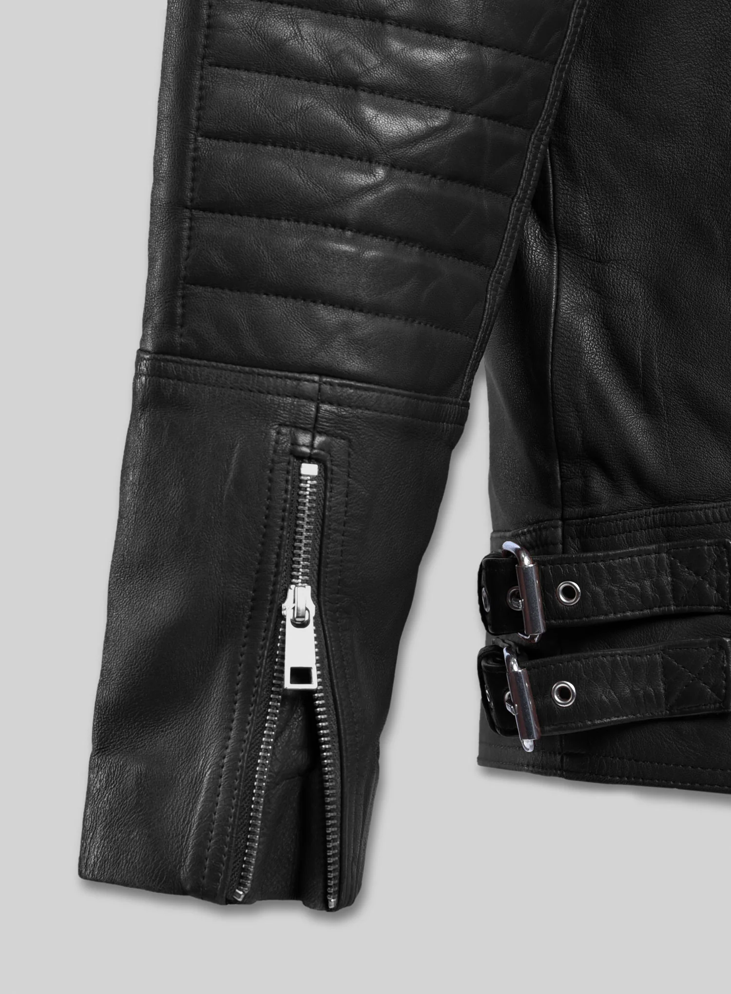 Shotgun Black Moto Leather Jacket - Image 6