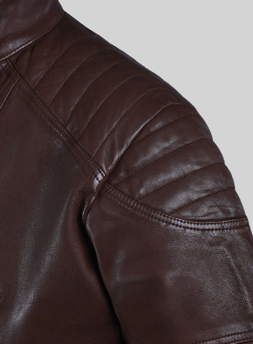 Shotgun Burgundy Moto Leather Jacket - Image 3