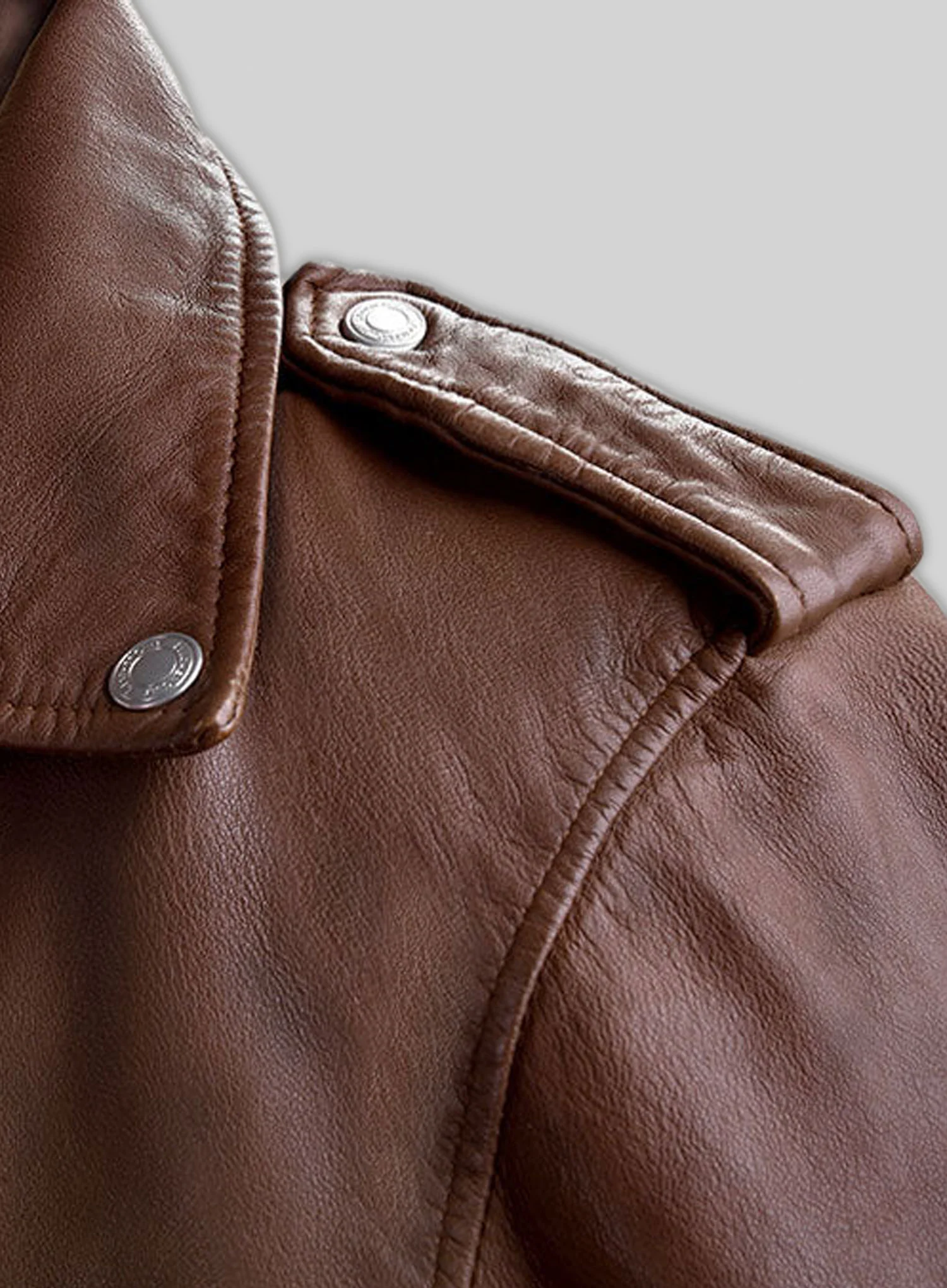 Shotgun Spanish Brown Moto Leather Jacket - Image 4