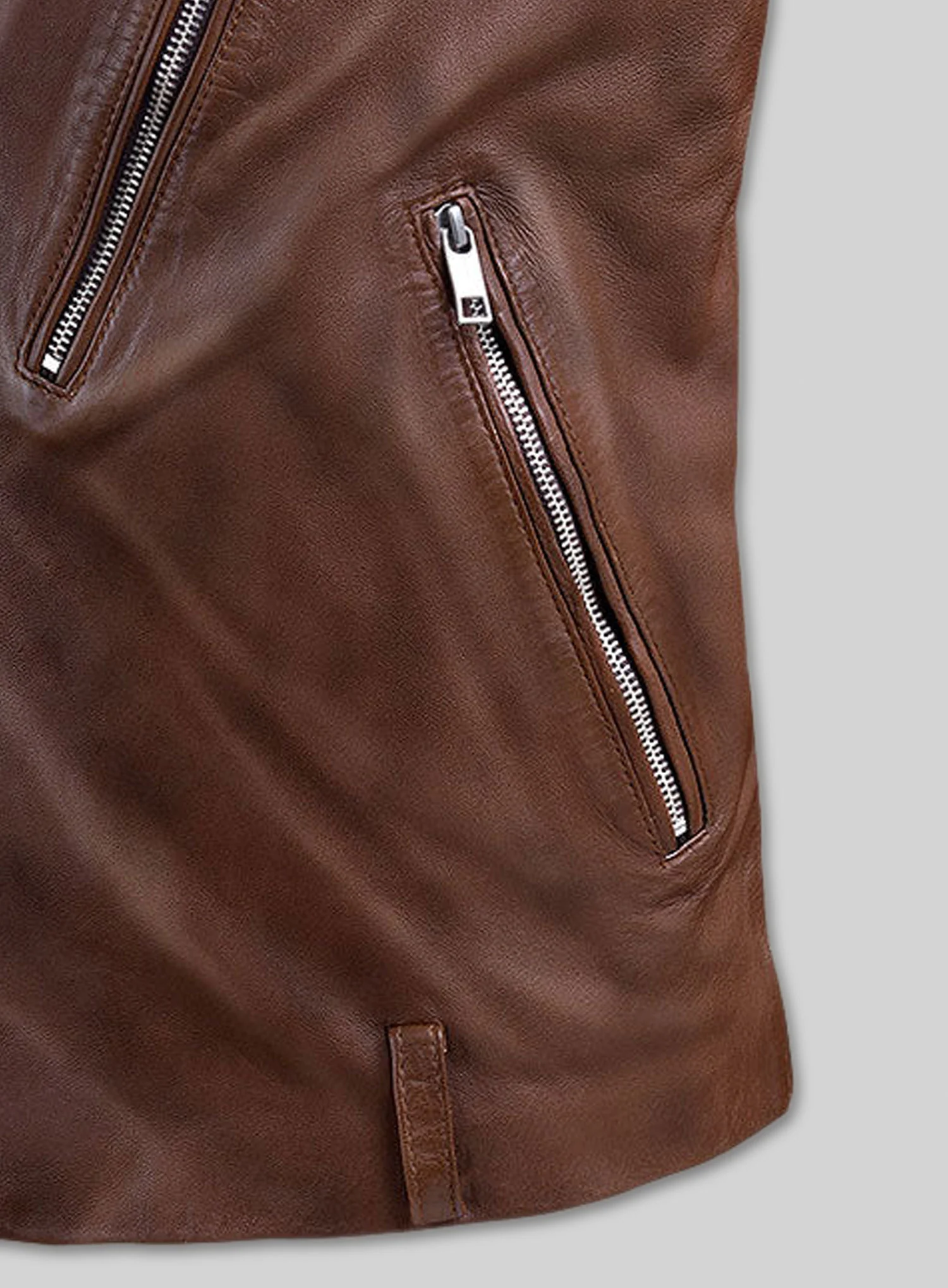 Shotgun Spanish Brown Moto Leather Jacket - Image 5