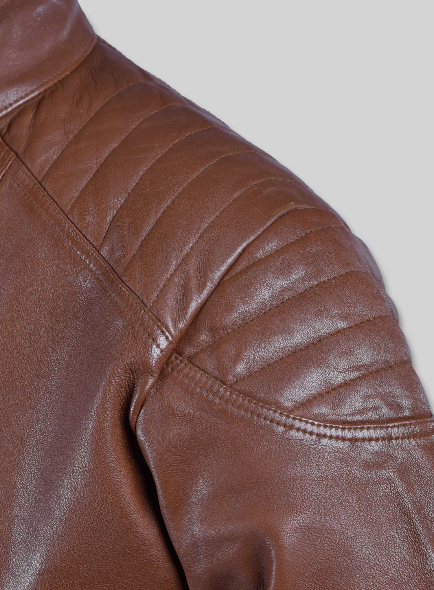 Shotgun Tan Moto Leather Jacket - Image 4