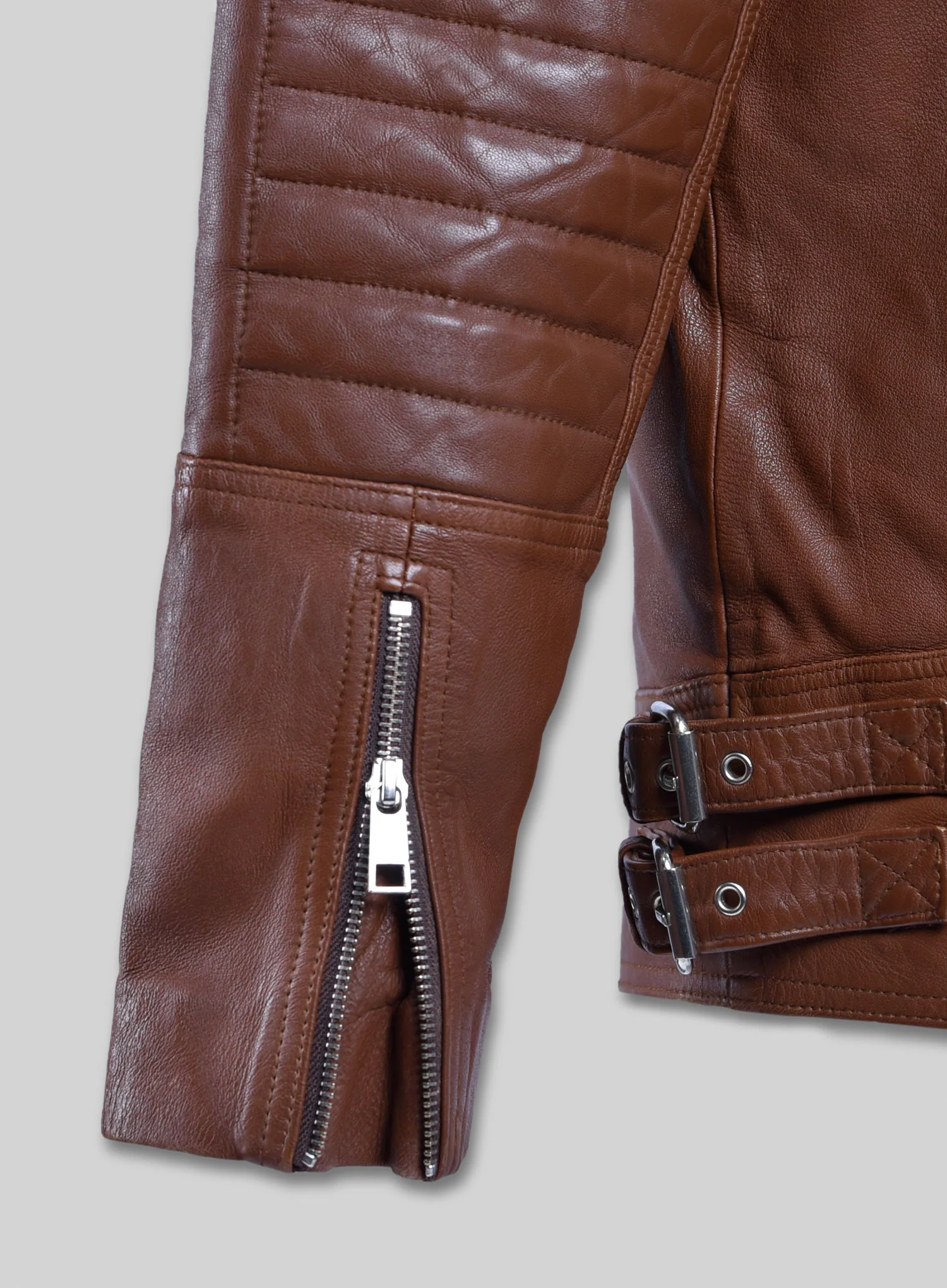 Shotgun Tan Moto Leather Jacket - Image 5