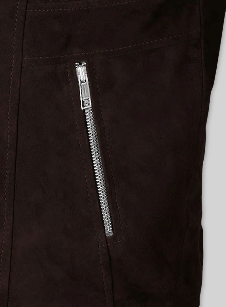 Soft Dark Brown Suede Leather Vest # 354 - Image 3
