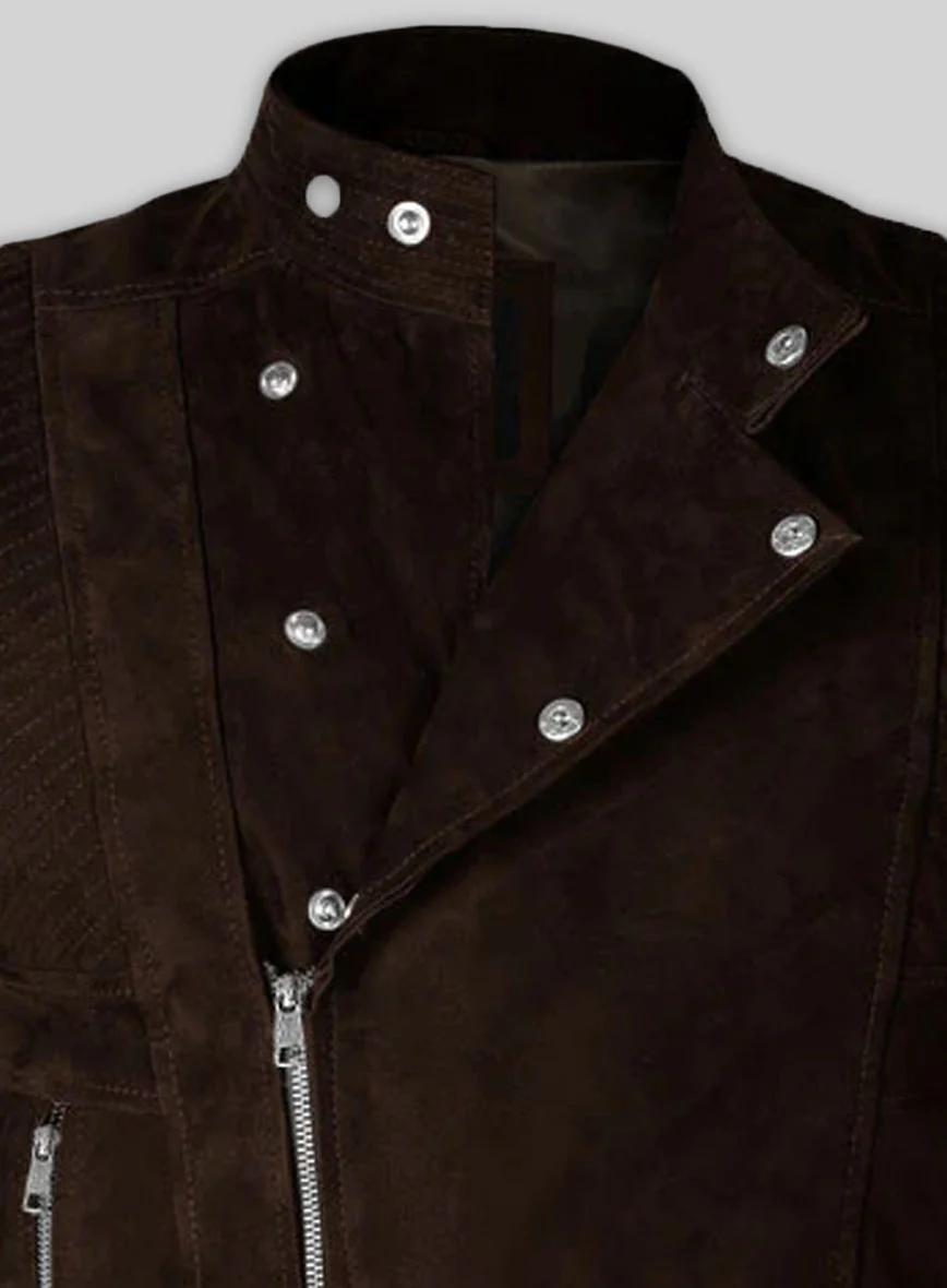 Soft Dark Brown Suede Leather Vest # 354 - Image 4