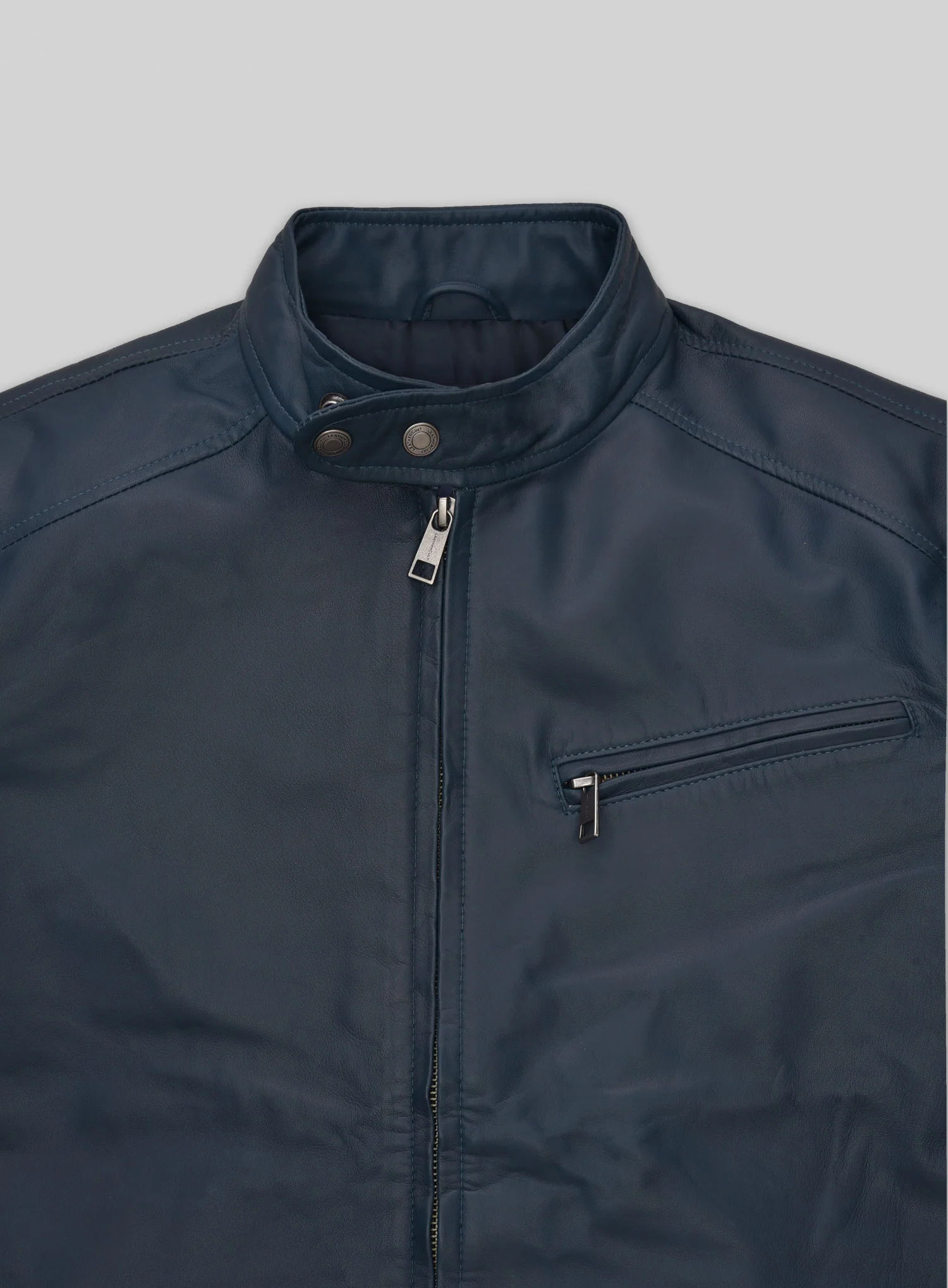 Soft Winsor Blue Michael Fassbender Leather Jacket - Image 5