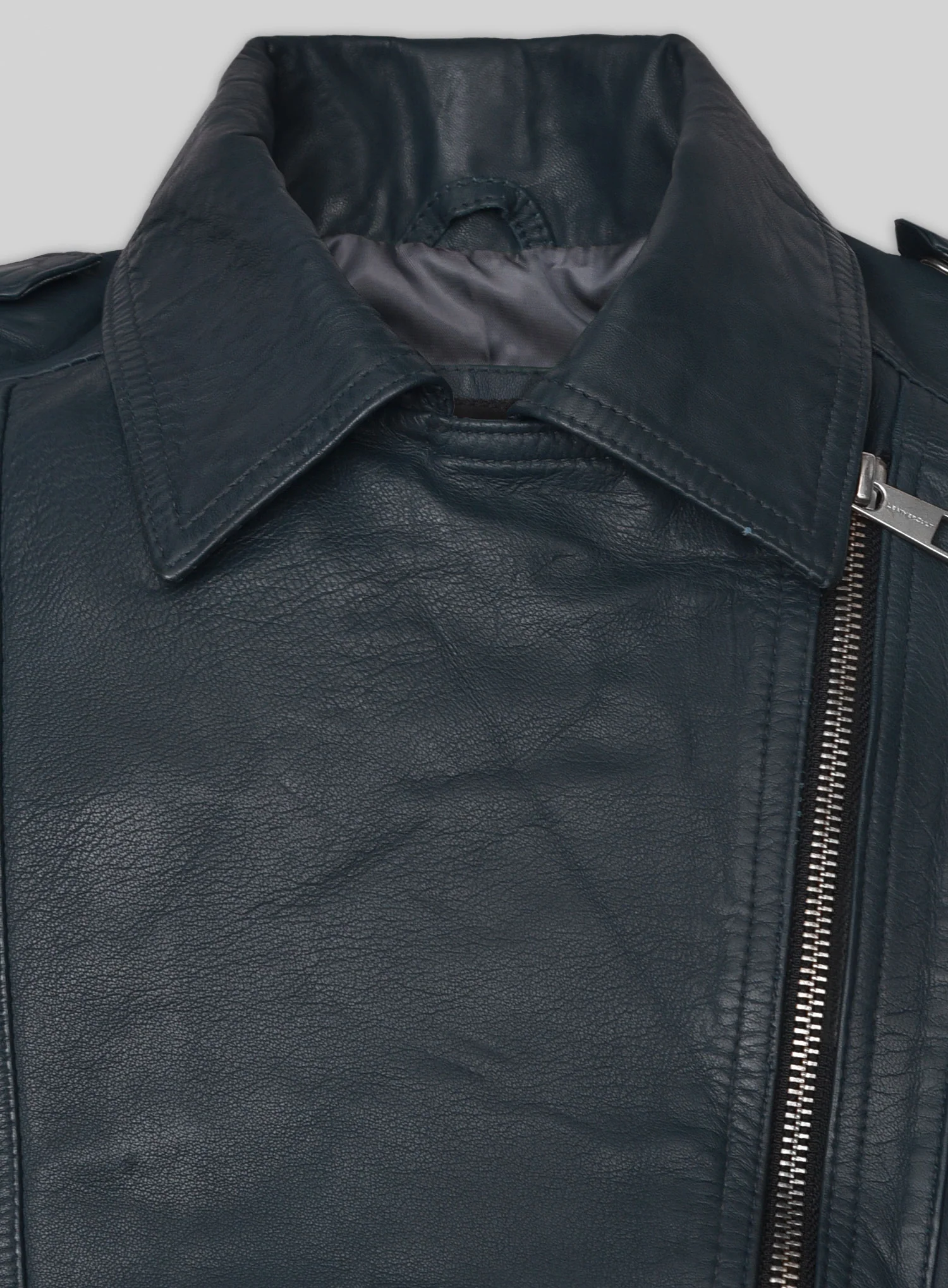 Soft Winsor Blue Washed & Wax Leather Jacket # 267 - Image 5