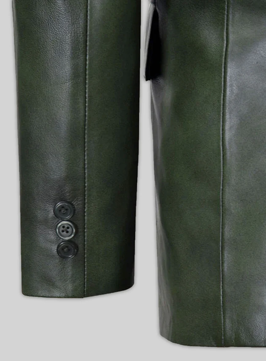 Spanish Green Leather Blazer - Image 4