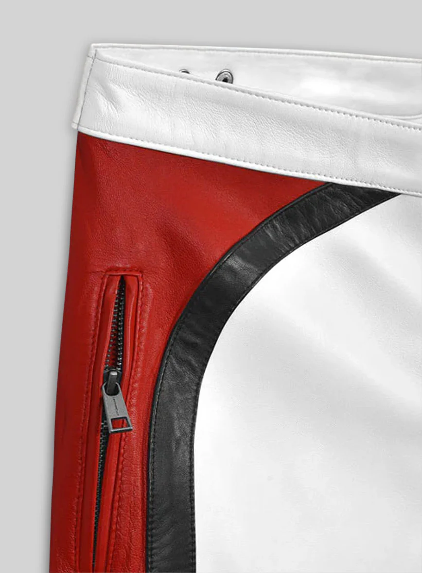 Striped Biker Leather Pants - Image 5