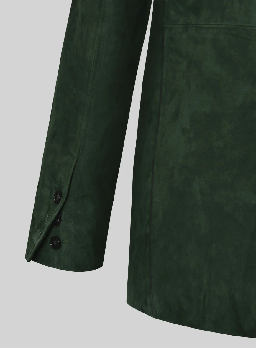 Timber Green Suede Double Breasted Blazer - Image 5
