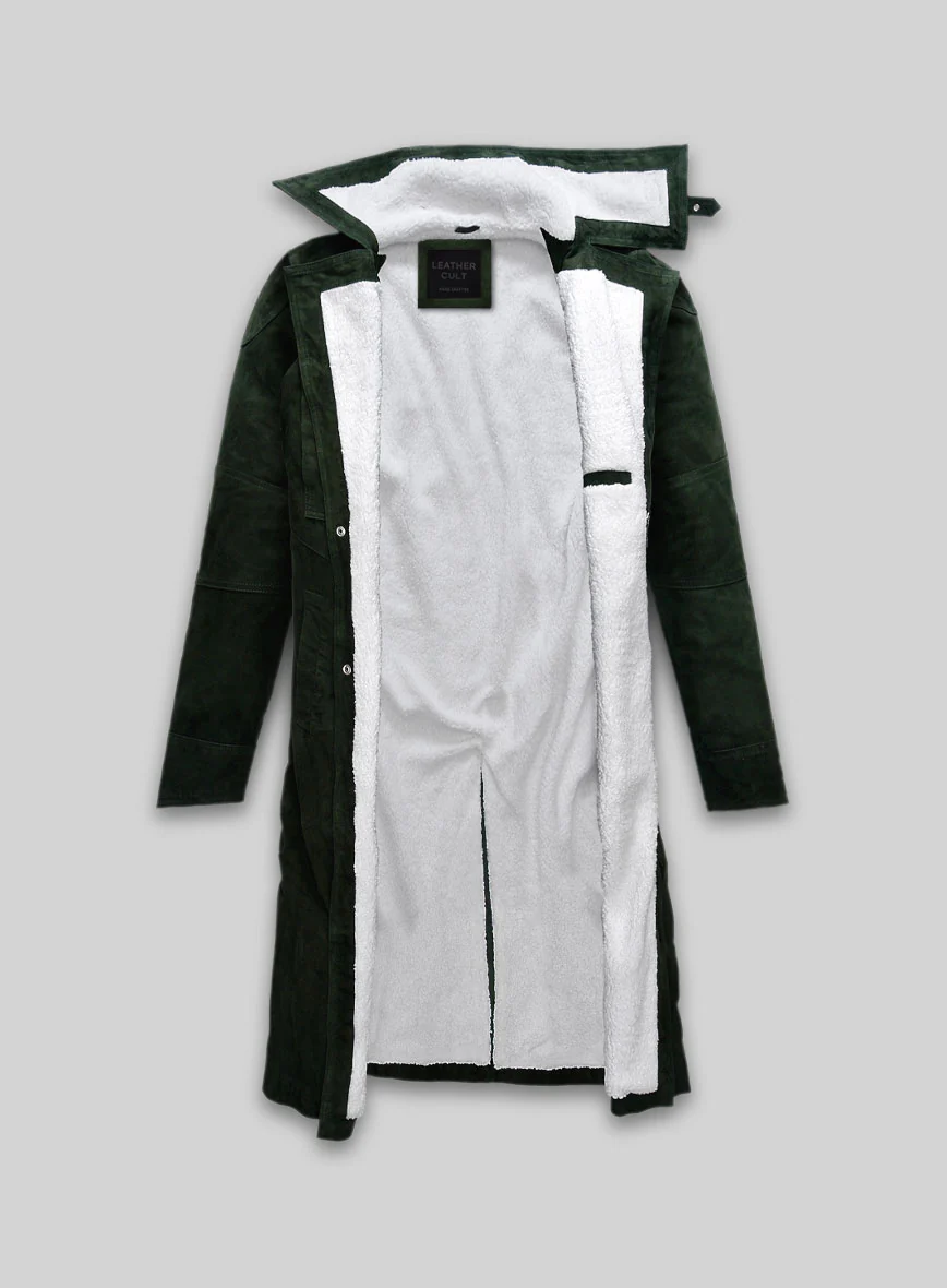 Timber Green Suede Ryan Gosling Blade Runner 2049 Long Coat - Image 4