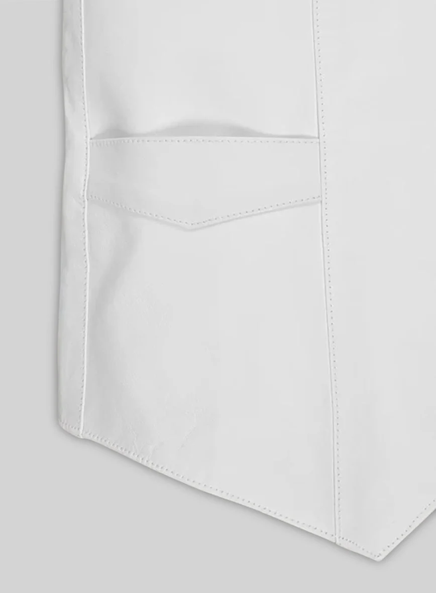 White Leather Vest # 306 - Image 3