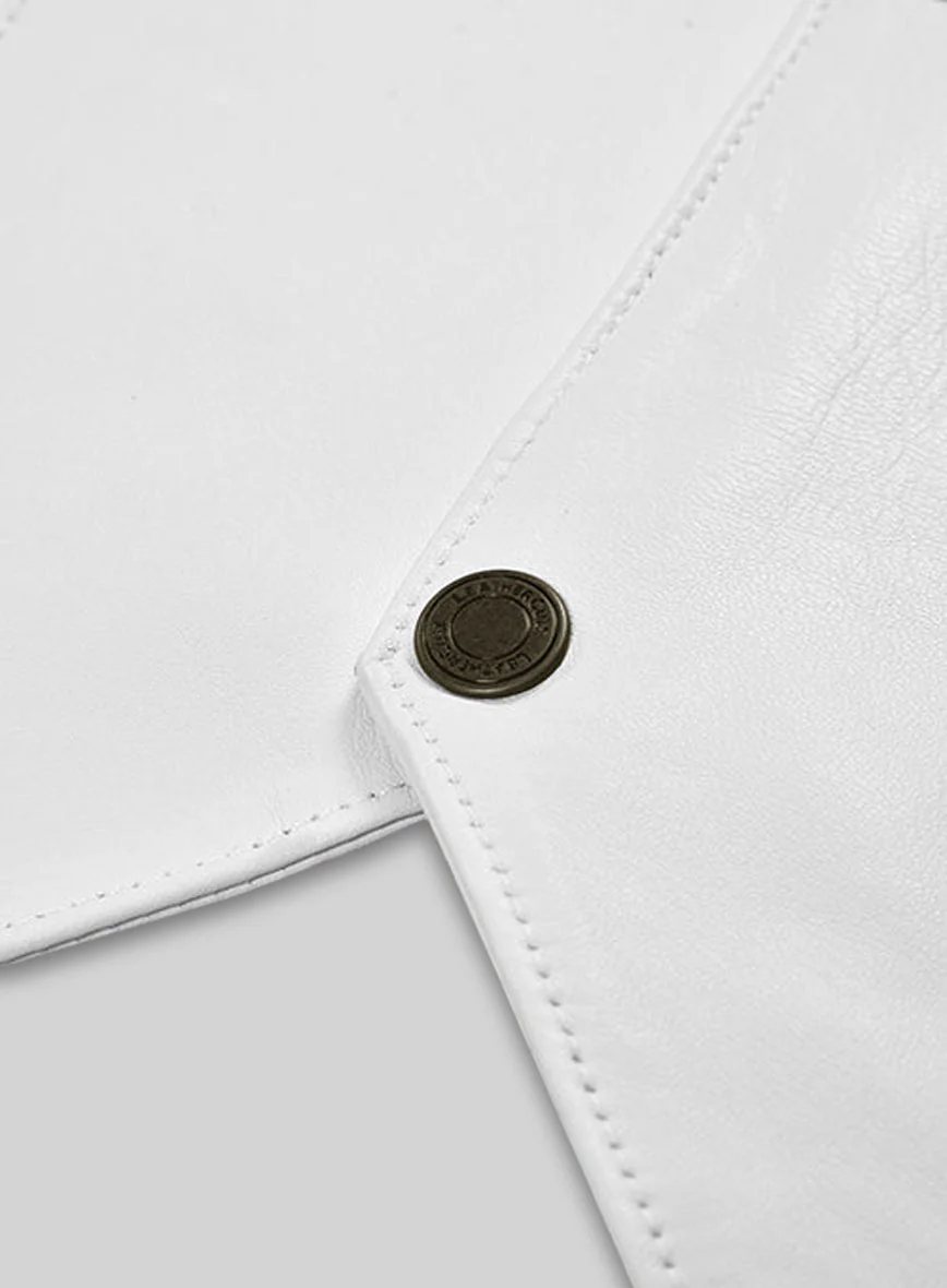 White Leather Vest # 306 - Image 4