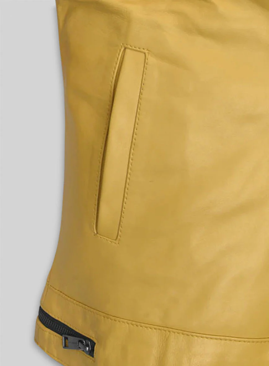 Yellow Andrew Tate Leather Jacket - Image 4