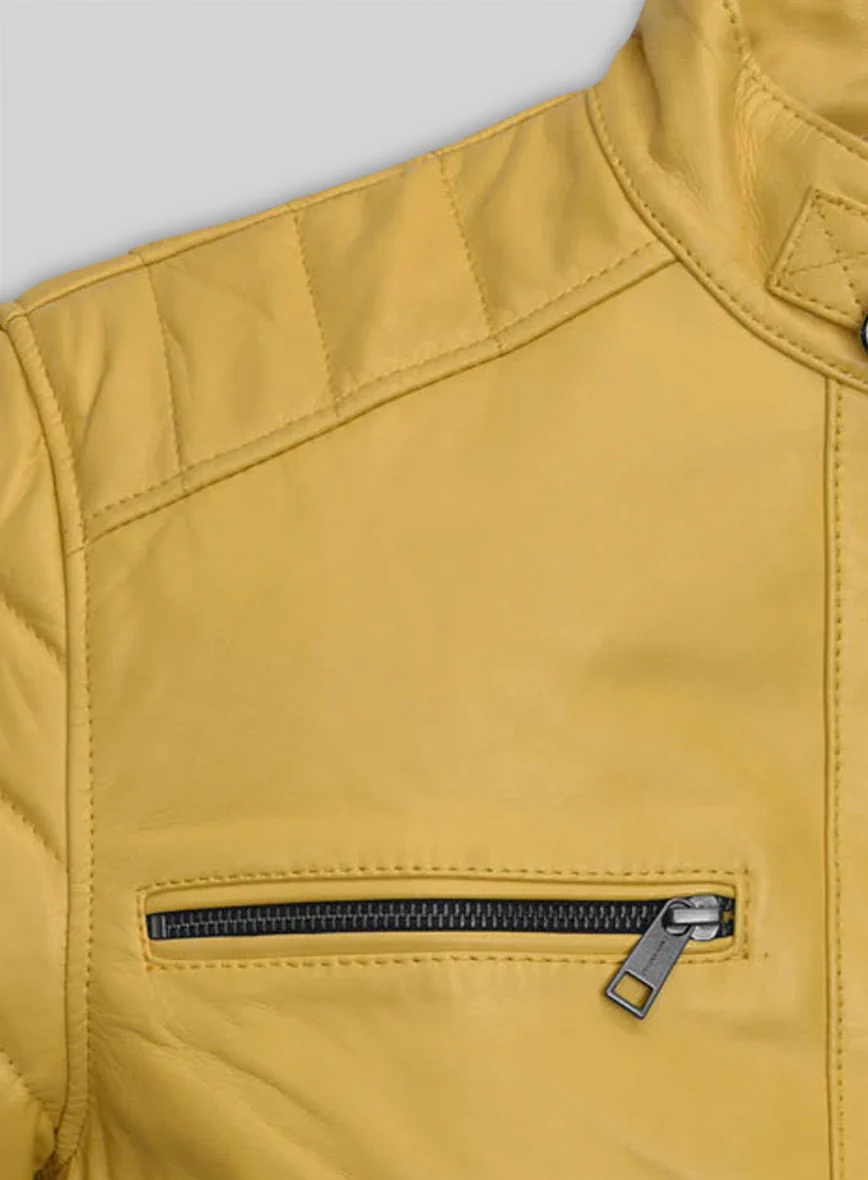 Yellow Andrew Tate Leather Jacket - Image 5